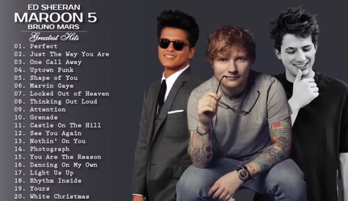 Las Mejores Canciones De Bruno mars, Charlie Puth, Ed Sheeran