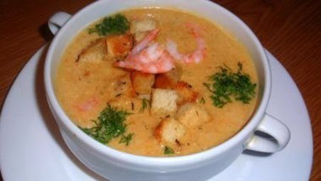 Бабусині страви: "Сирний крем-суп з креветками"