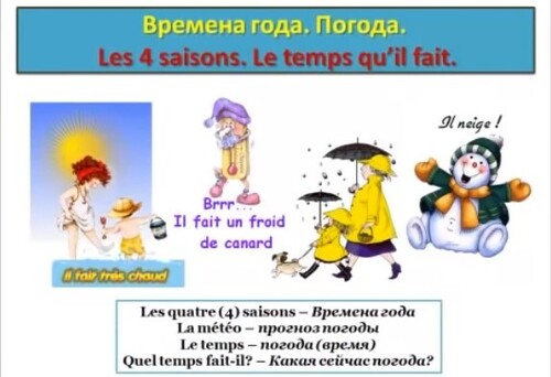 Уроки французского #47: Времена года и погода. Les 4 saisons et le temps qu'il fait